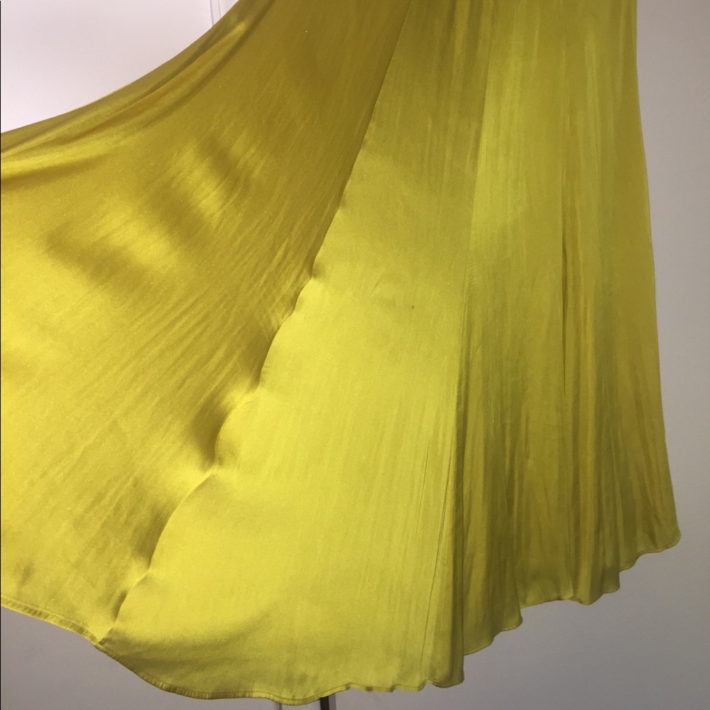 Silky Mustard Maxi Skirt